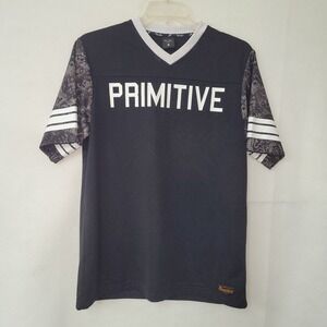 Primitive Apparel Graphic T Shirt Men XL Black Spellout V Neck Streetwear Skater